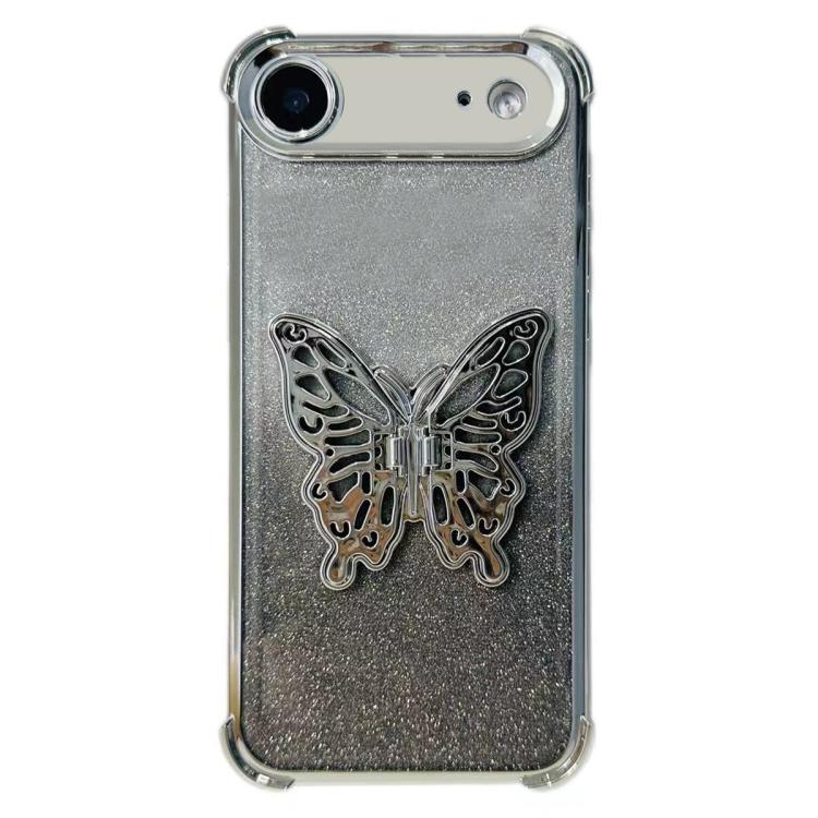 Electroplated Glitter 3D Butterfly Four-corner Shockproof TPU Phone Case, For iPhone 15 Pro Max, For iPhone 15 Pro, For iPhone 15 Plus, For iPhone 15