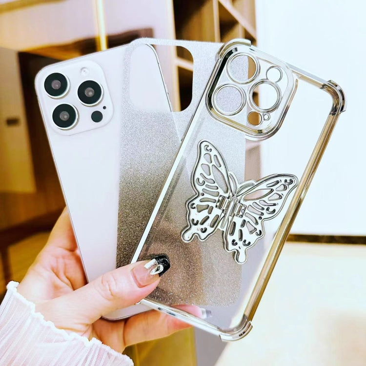 Electroplated Glitter 3D Butterfly Four-corner Shockproof TPU Phone Case, For iPhone 14 Plus, For iPhone 14, For iPhone 14 Pro, For iPhone 14 Pro Max