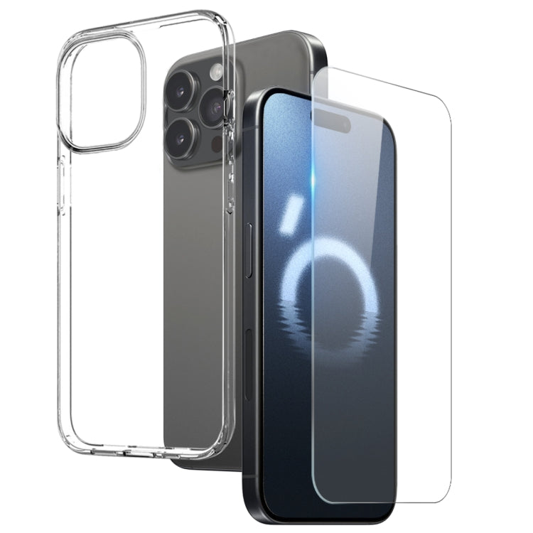 NORTHJO 2 in 1 TPU Phone Case Screen Protector Tempered Glass Film, For iPhone 17 Pro Max, For iPhone 17 Pro, For iPhone 17, For iPhone 17 Air, For iPhone 16e, For iPhone 16 Pro Max, For iPhone 16 Pro, For iPhone 16 Plus, For iPhone 16