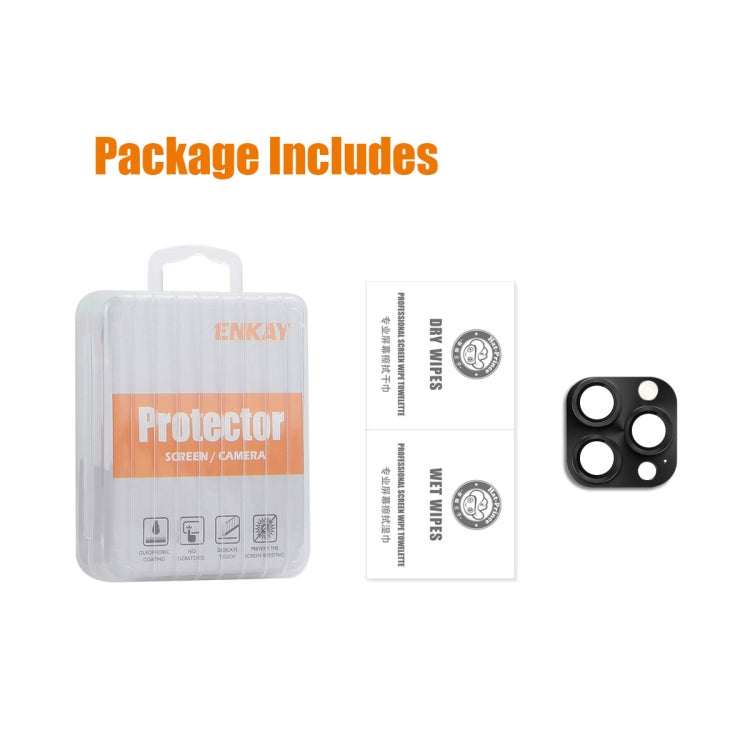 ENKAY Anti-reflection Camera Lens Aluminium Alloy Tempered Glass Film, For iPhone 16 Pro / 16 Pro Max