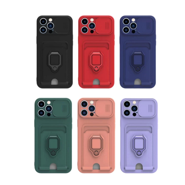 Sliding Camshield Magnetic Card Holder Silicone Phone Case with Lanyard, For iPhone 16e, For iPhone 16 Pro Max, For iPhone 16 Pro, For iPhone 16 Plus