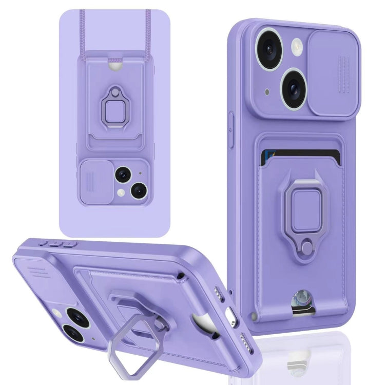 Sliding Camshield Magnetic Card Holder Silicone Phone Case, For iPhone 16, For iPhone 15 Pro Max, For iPhone 15 Pro, For iPhone 15 Plus