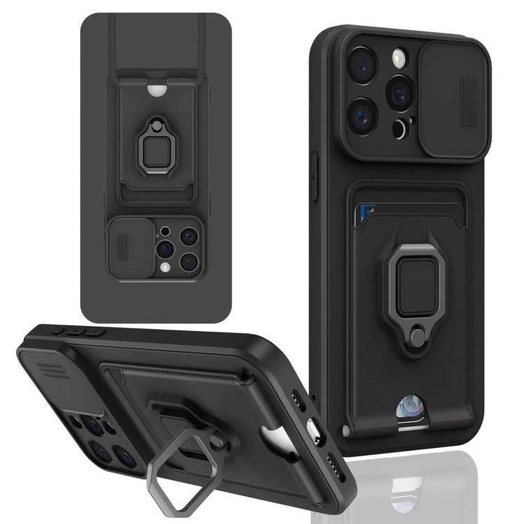 Sliding Camshield Magnetic Card Holder Silicone Phone Case, For iPhone 14 Pro Max, For iPhone 7 / 8 / SE 2022, For iPhone 13 Pro Max, For iPhone 13 Pro