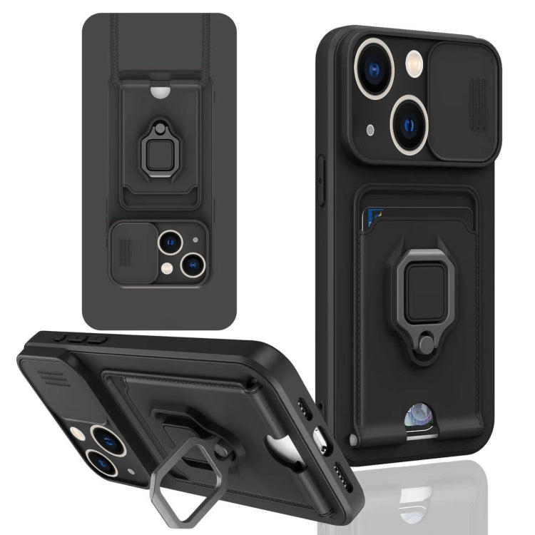 Sliding Camshield Magnetic Card Holder Silicone Phone Case, For iPhone 14 Pro Max, For iPhone 7 / 8 / SE 2022, For iPhone 13 Pro Max, For iPhone 13 Pro