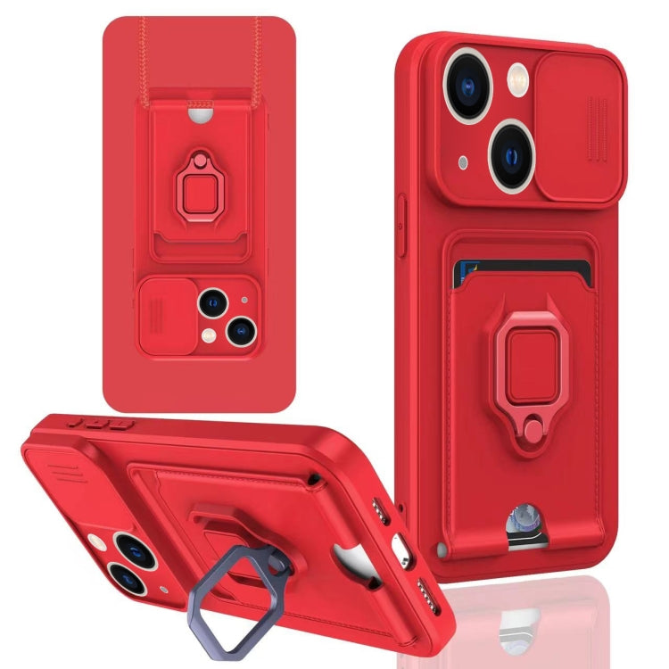 Sliding Camshield Magnetic Card Holder Silicone Phone Case, For iPhone 14 Pro Max, For iPhone 7 / 8 / SE 2022, For iPhone 13 Pro Max, For iPhone 13 Pro