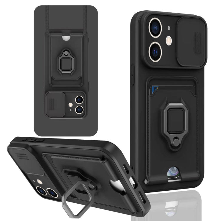 Sliding Camshield Magnetic Card Holder Silicone Phone Case, For iPhone 13, For iPhone 12, For iPhone 12 Pro Max, For iPhone 12 Pro
