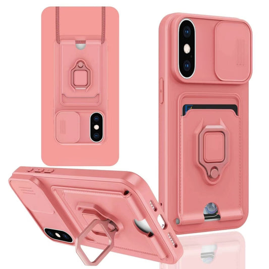 Sliding Camshield Magnetic Card Holder Silicone Phone Case, For iPhone XR, For iPhone XS Max, For iPhone 7 Plus / 8 Plus