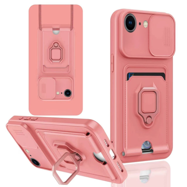 Sliding Camshield Magnetic Card Holder Silicone Phone Case, For iPhone 14 Pro Max, For iPhone 7 / 8 / SE 2022, For iPhone 13 Pro Max, For iPhone 13 Pro