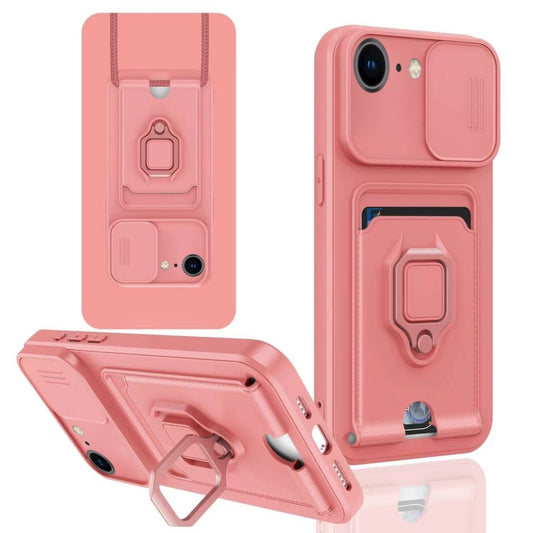 Sliding Camshield Magnetic Card Holder Silicone Phone Case, For iPhone 14 Pro Max, For iPhone 7 / 8 / SE 2022, For iPhone 13 Pro Max, For iPhone 13 Pro