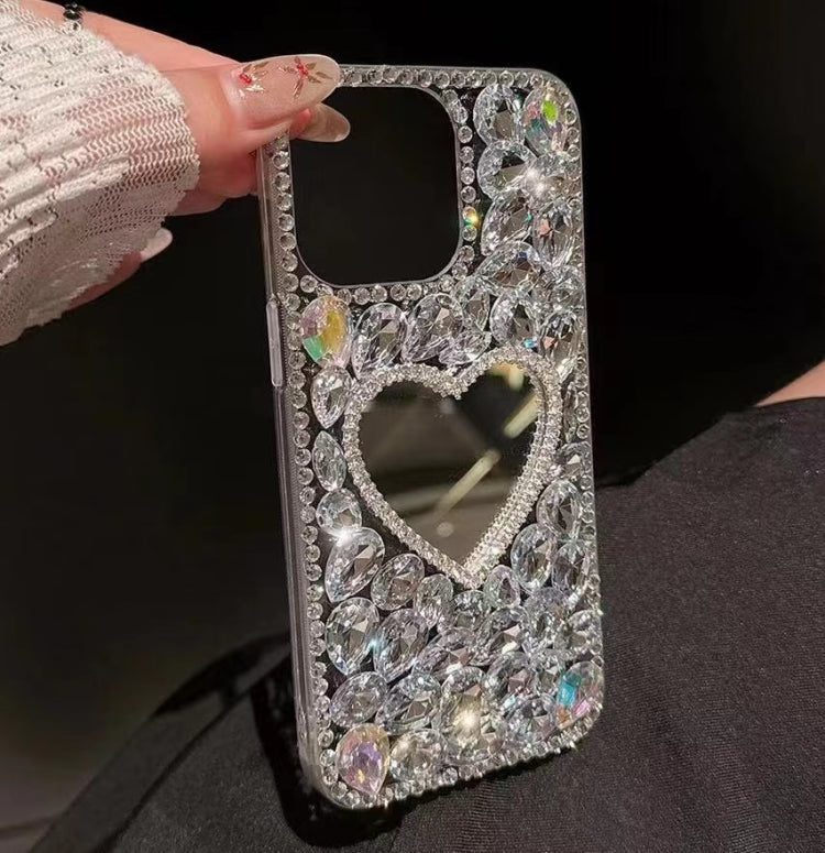 Mirror Handmade Bling Rhinestone PC Phone Case, For iPhone 14 Pro Max, For iPhone 13 Pro Max, For iPhone 13 Pro, For iPhone 13, For iPhone 13 mini, For iPhone 12