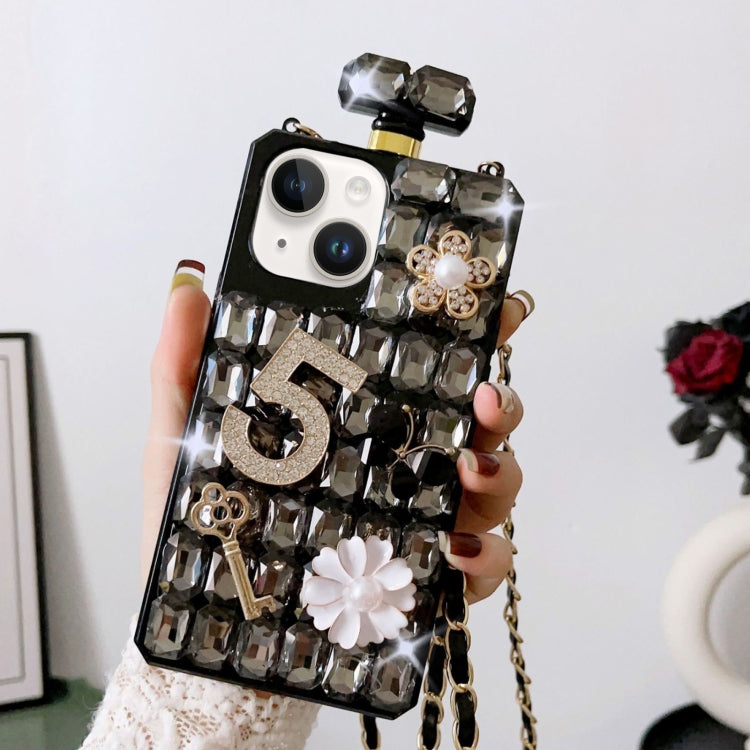 Crossbody Perfume Bottle Handmade Inlaid Diamond PC Phone Case, For iPhone 15 Plus, For iPhone 15, For iPhone 14 Plus, For iPhone 14, For iPhone 14 Pro, For iPhone 13 Pro Max