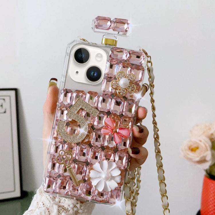 Crossbody Perfume Bottle Handmade Inlaid Diamond PC Phone Case, For iPhone 15 Plus, For iPhone 15, For iPhone 14 Plus, For iPhone 14, For iPhone 14 Pro, For iPhone 13 Pro Max