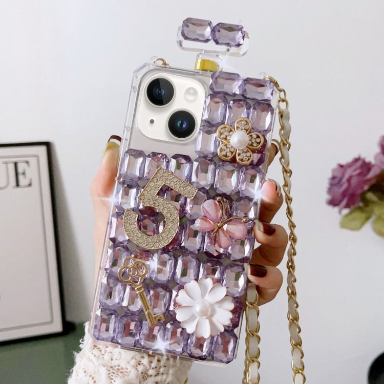Crossbody Perfume Bottle Handmade Inlaid Diamond PC Phone Case, For iPhone 15 Plus, For iPhone 15, For iPhone 14 Plus, For iPhone 14, For iPhone 14 Pro, For iPhone 13 Pro Max