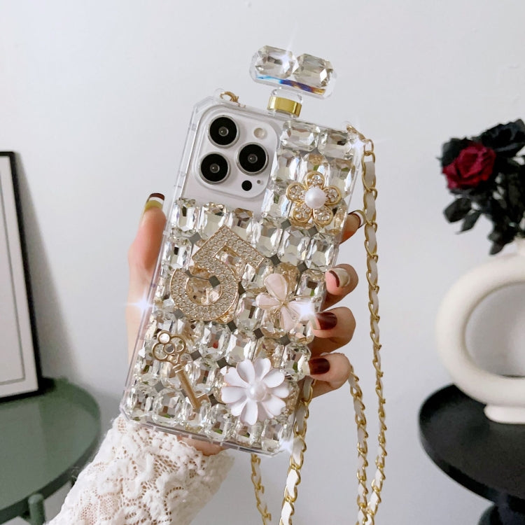 Crossbody Perfume Bottle Handmade Inlaid Diamond PC Phone Case, For iPhone 15 Plus, For iPhone 15, For iPhone 14 Plus, For iPhone 14, For iPhone 14 Pro, For iPhone 13 Pro Max