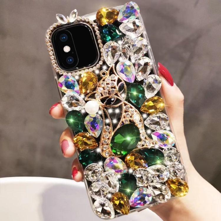 Handmade Bling Rhinestone Gemstone Fox PC Phone Case, For iPhone XR, For iPhone XS Max, For iPhone SE 2022 / 7 / 8, For iPhone X / XS, For iPhone 7 Plus / 8 Plus