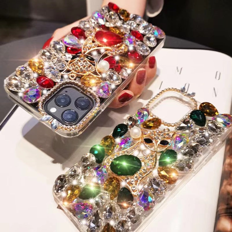 Handmade Bling Rhinestone Gemstone Fox PC Phone Case, For iPhone 15 Pro, For iPhone 15 Plus, For iPhone 15, For iPhone 14 Plus, For iPhone 14, For iPhone 14 Pro