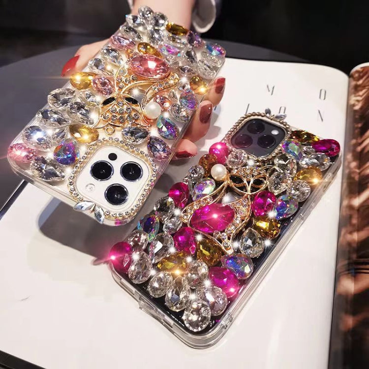 Handmade Bling Rhinestone Gemstone Fox PC Phone Case, For iPhone 15 Pro, For iPhone 15 Plus, For iPhone 15, For iPhone 14 Plus, For iPhone 14, For iPhone 14 Pro