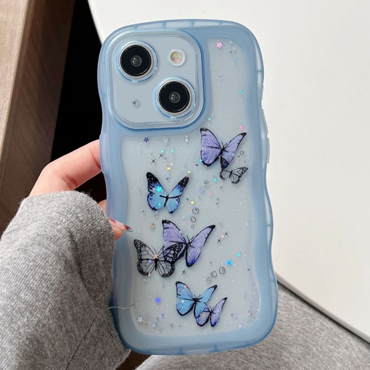 Wave Edge Butterfly TPU Hybrid PC Phone Case, For iPhone 14, For iPhone 14 Pro, For iPhone 14 Pro Max, For iPhone 13 Pro Max