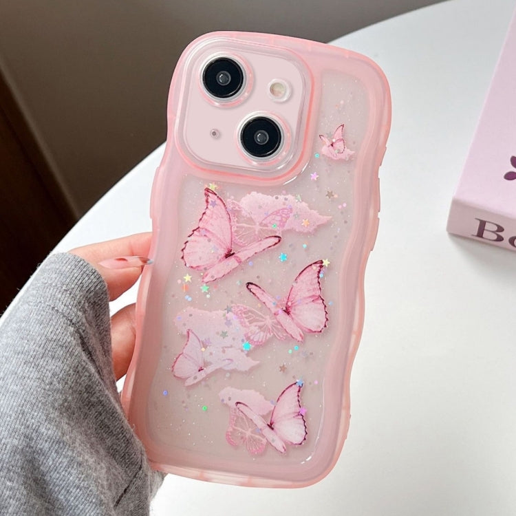 Wave Edge Butterfly TPU Hybrid PC Phone Case, For iPhone 14, For iPhone 14 Pro, For iPhone 14 Pro Max, For iPhone 13 Pro Max