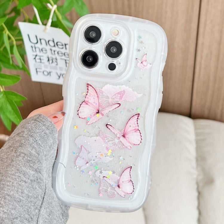 Wave Edge Butterfly TPU Hybrid PC Phone Case, For iPhone 14, For iPhone 14 Pro, For iPhone 14 Pro Max, For iPhone 13 Pro Max