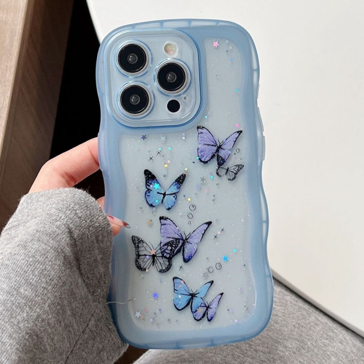 Wave Edge Butterfly TPU Hybrid PC Phone Case, For iPhone 14, For iPhone 14 Pro, For iPhone 14 Pro Max, For iPhone 13 Pro Max