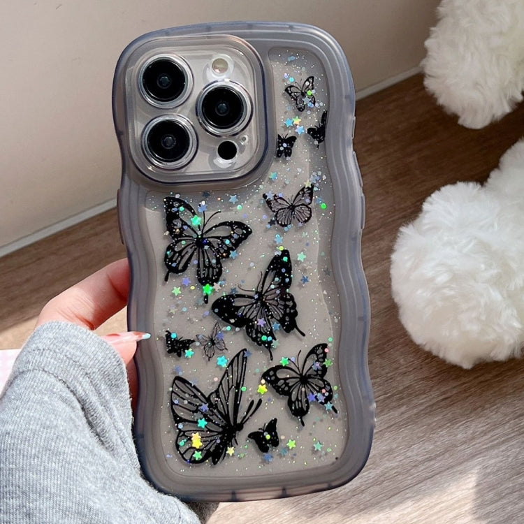 Wave Edge Butterfly TPU Hybrid PC Phone Case, For iPhone 13 Pro, For iPhone 13, For iPhone 12, For iPhone 12 Pro Max