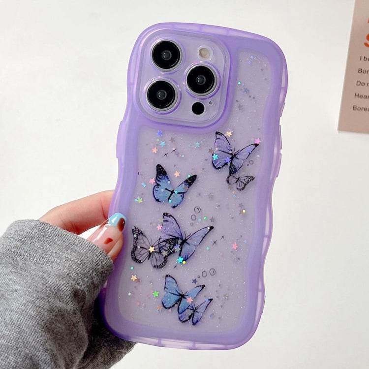 Wave Edge Butterfly TPU Hybrid PC Phone Case, For iPhone 13 Pro, For iPhone 13, For iPhone 12, For iPhone 12 Pro Max
