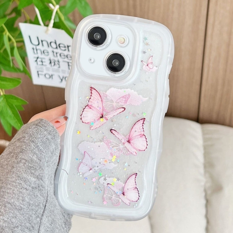 Wave Edge Butterfly TPU Hybrid PC Phone Case, For iPhone 13 Pro, For iPhone 13, For iPhone 12, For iPhone 12 Pro Max