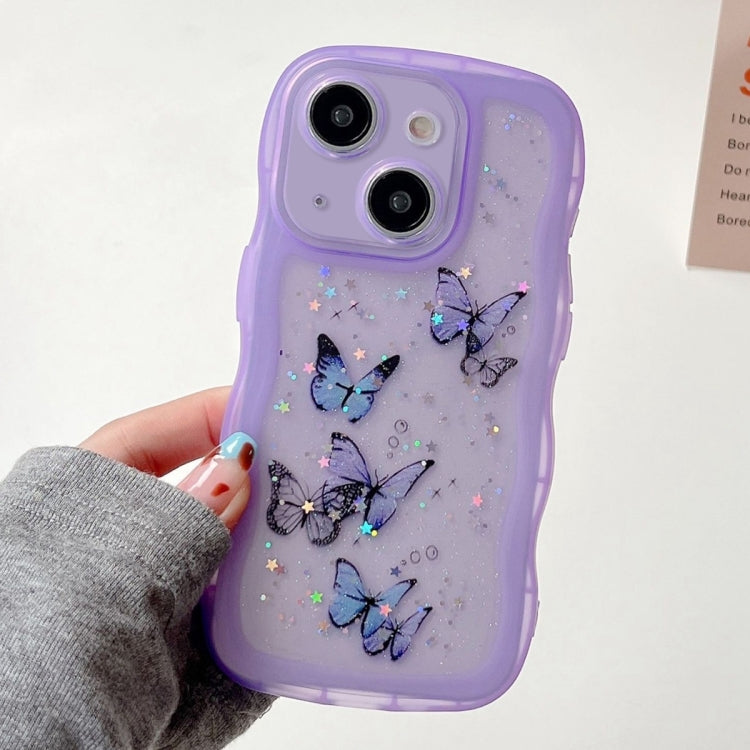 Wave Edge Butterfly TPU Hybrid PC Phone Case, For iPhone 13 Pro, For iPhone 13, For iPhone 12, For iPhone 12 Pro Max