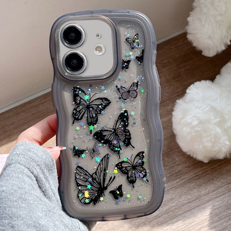 Wave Edge Butterfly TPU Hybrid PC Phone Case, For iPhone 13 Pro, For iPhone 13, For iPhone 12, For iPhone 12 Pro Max
