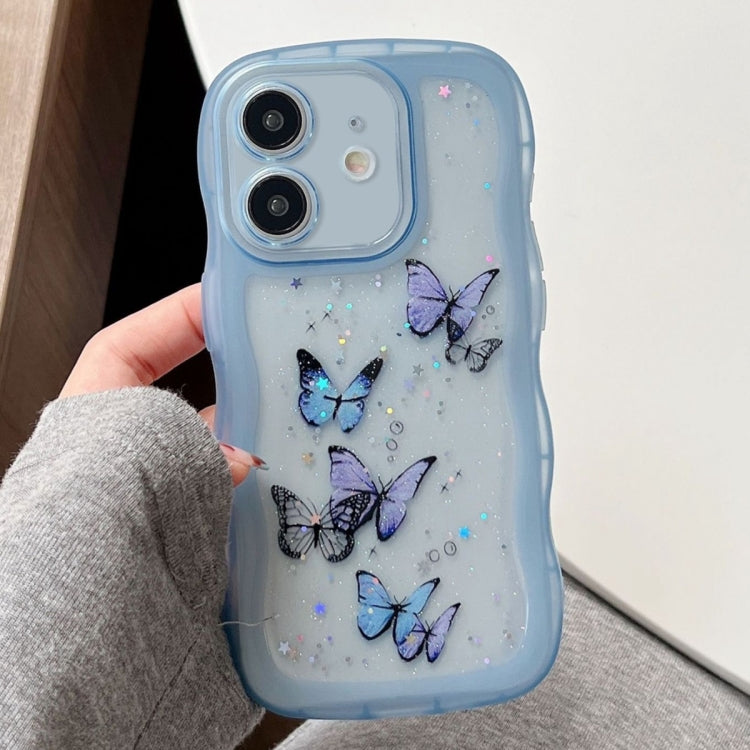 Wave Edge Butterfly TPU Hybrid PC Phone Case, For iPhone 13 Pro, For iPhone 13, For iPhone 12, For iPhone 12 Pro Max