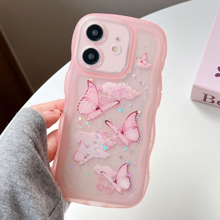 Wave Edge Butterfly TPU Hybrid PC Phone Case, For iPhone 13 Pro, For iPhone 13, For iPhone 12, For iPhone 12 Pro Max