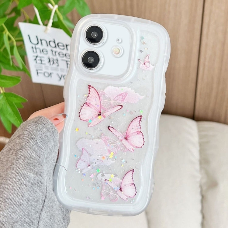 Wave Edge Butterfly TPU Hybrid PC Phone Case, For iPhone 13 Pro, For iPhone 13, For iPhone 12, For iPhone 12 Pro Max