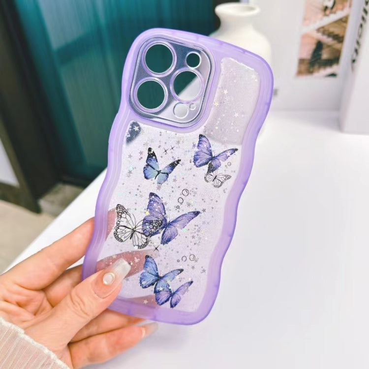 Wave Edge Butterfly TPU Hybrid PC Phone Case, For iPhone 14, For iPhone 14 Pro, For iPhone 14 Pro Max, For iPhone 13 Pro Max