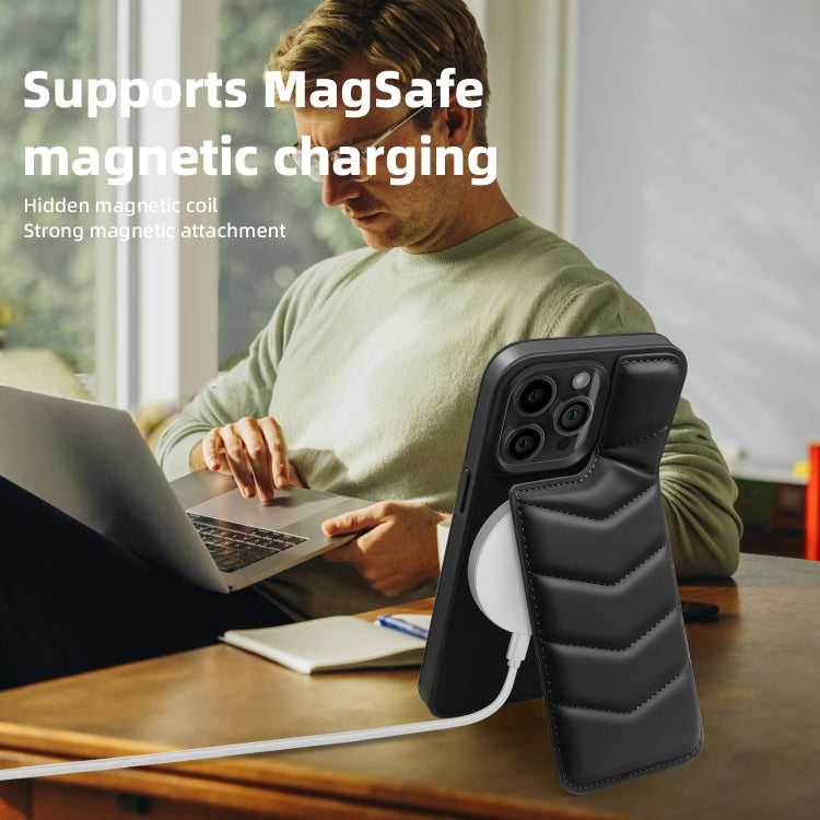 Down Jacket Card Bag Holder MagSafe Phone Case, For iPhone 12 Pro Max, For iPhone 12 Pro, For iPhone 11 Pro Max