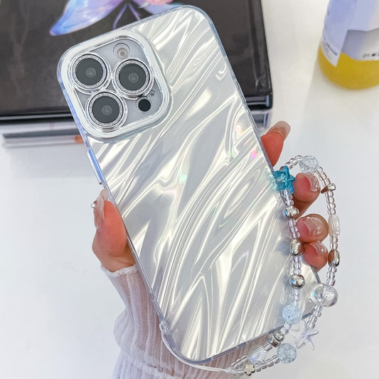 Plating Glitter Texture Chain Wristband TPU Phone Case with Lens Film, For iPhone 13 Pro