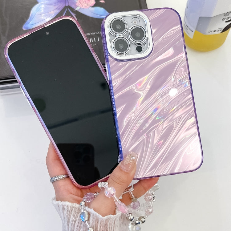 Plating Glitter Texture Chain Wristband TPU Phone Case with Lens Film, For iPhone 16
