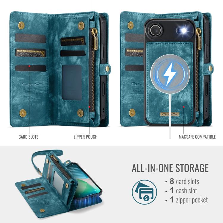 CaseMe 008 Detachable Multifunctional Leather Phone Case, For iPhone 16e, For iPhone 16 Pro Max, For iPhone 16 Pro, For iPhone 16 Plus