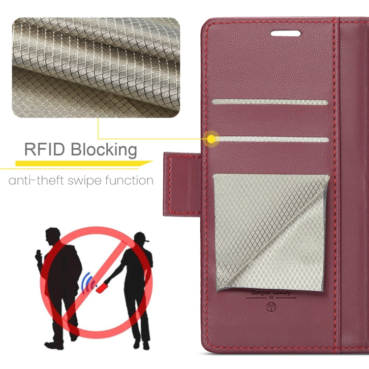 CaseMe 023 Butterfly Buckle Litchi Texture RFID Anti-theft Leather Phone Case, For iPhone Air, For iPhone 16 Pro Max, For iPhone 16 Pro, For iPhone 16 Plus