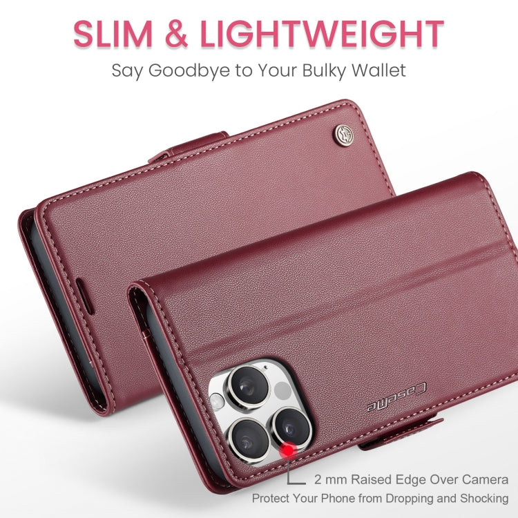 CaseMe 023 Butterfly Buckle Litchi Texture RFID Anti-theft Leather Phone Case, For iPhone Air, For iPhone 16 Pro Max, For iPhone 16 Pro, For iPhone 16 Plus