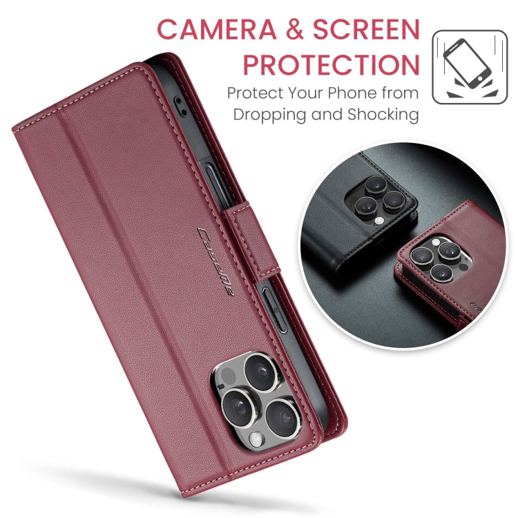 CaseMe 023 Butterfly Buckle Litchi Texture RFID Anti-theft Leather Phone Case, For iPhone Air, For iPhone 16 Pro Max, For iPhone 16 Pro, For iPhone 16 Plus