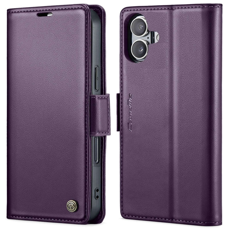 CaseMe 023 Butterfly Buckle Litchi Texture RFID Anti-theft Leather Phone Case, For iPhone Air, For iPhone 16 Pro Max, For iPhone 16 Pro, For iPhone 16 Plus