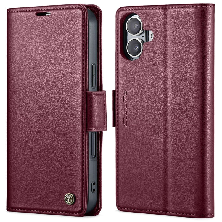 CaseMe 023 Butterfly Buckle Litchi Texture RFID Anti-theft Leather Phone Case, For iPhone Air, For iPhone 16 Pro Max, For iPhone 16 Pro, For iPhone 16 Plus