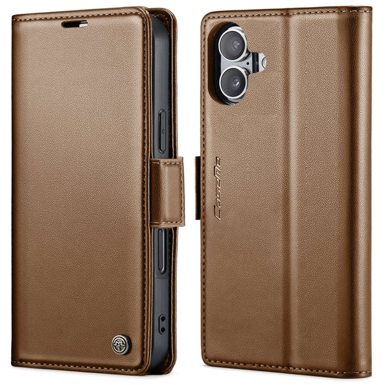 CaseMe 023 Butterfly Buckle Litchi Texture RFID Anti-theft Leather Phone Case, For iPhone Air, For iPhone 16 Pro Max, For iPhone 16 Pro, For iPhone 16 Plus