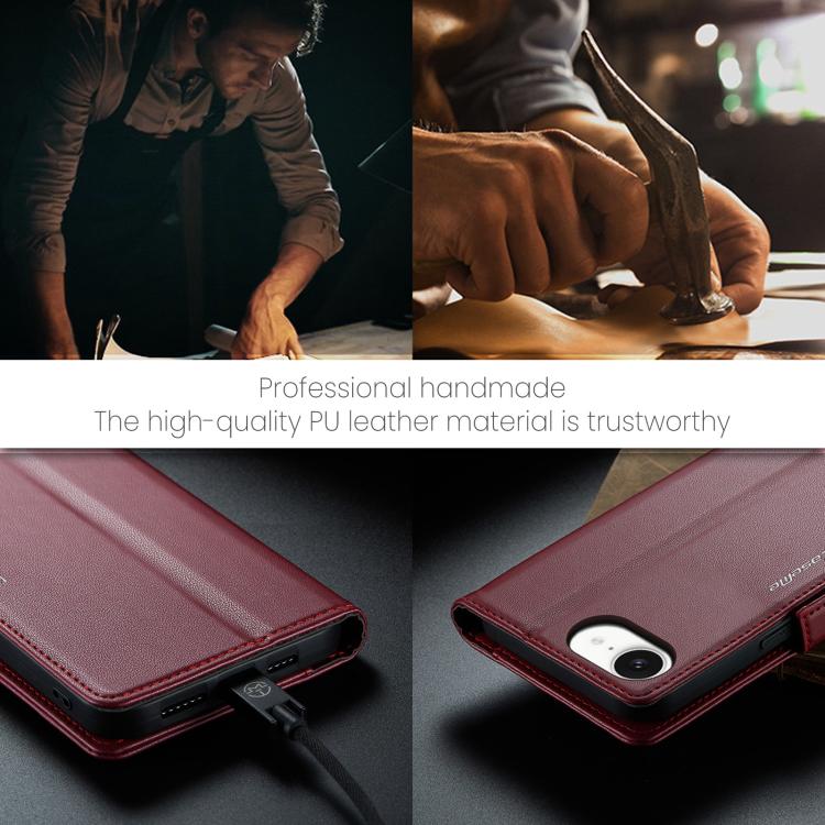CaseMe 023 Butterfly Buckle Litchi Texture RFID Anti-theft Leather Phone Case, For iPhone 17e / 16e, For iPhone 17 Pro Max, For iPhone 17 Pro, For iPhone 17