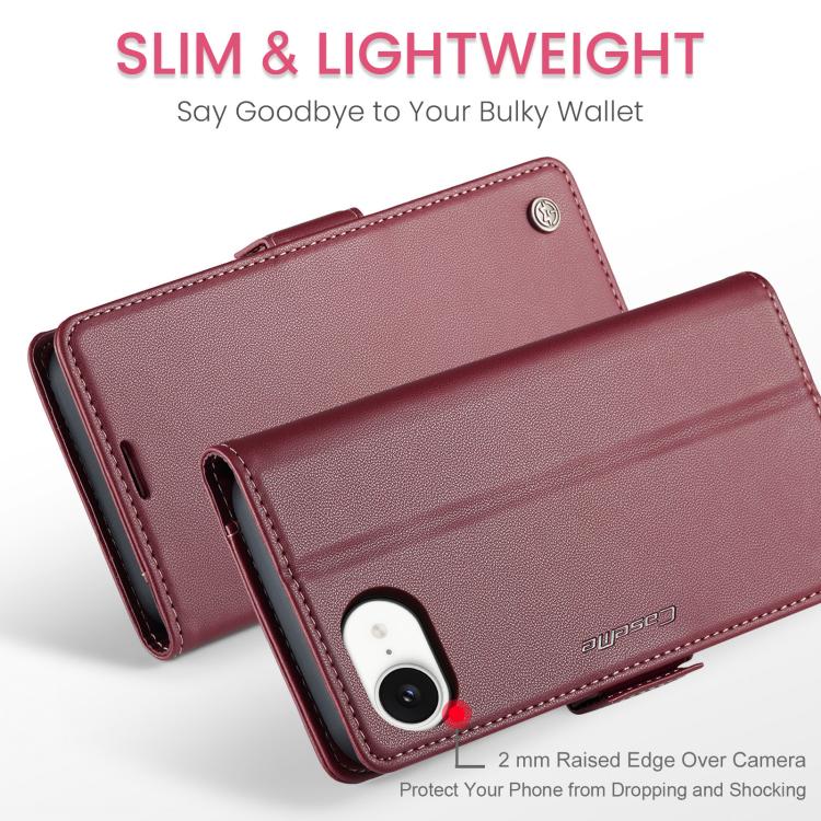CaseMe 023 Butterfly Buckle Litchi Texture RFID Anti-theft Leather Phone Case, For iPhone 17e / 16e, For iPhone 17 Pro Max, For iPhone 17 Pro, For iPhone 17