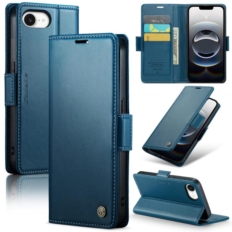 CaseMe 023 Butterfly Buckle Litchi Texture RFID Anti-theft Leather Phone Case, For iPhone 17e / 16e, For iPhone 17 Pro Max, For iPhone 17 Pro, For iPhone 17