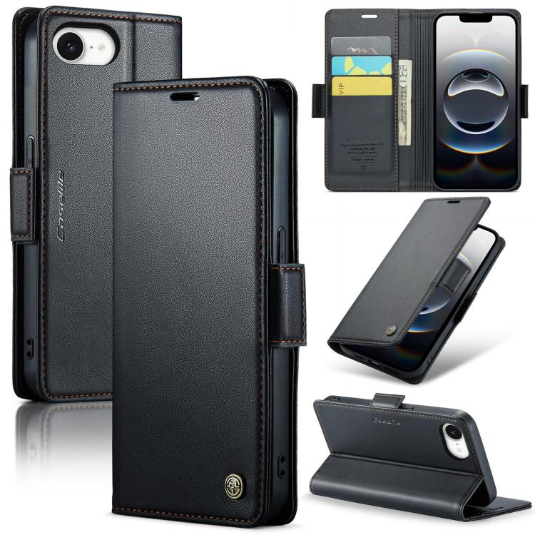 CaseMe 023 Butterfly Buckle Litchi Texture RFID Anti-theft Leather Phone Case, For iPhone 18 Pro Max / 17 Pro Max, For iPhone 17e / 16e