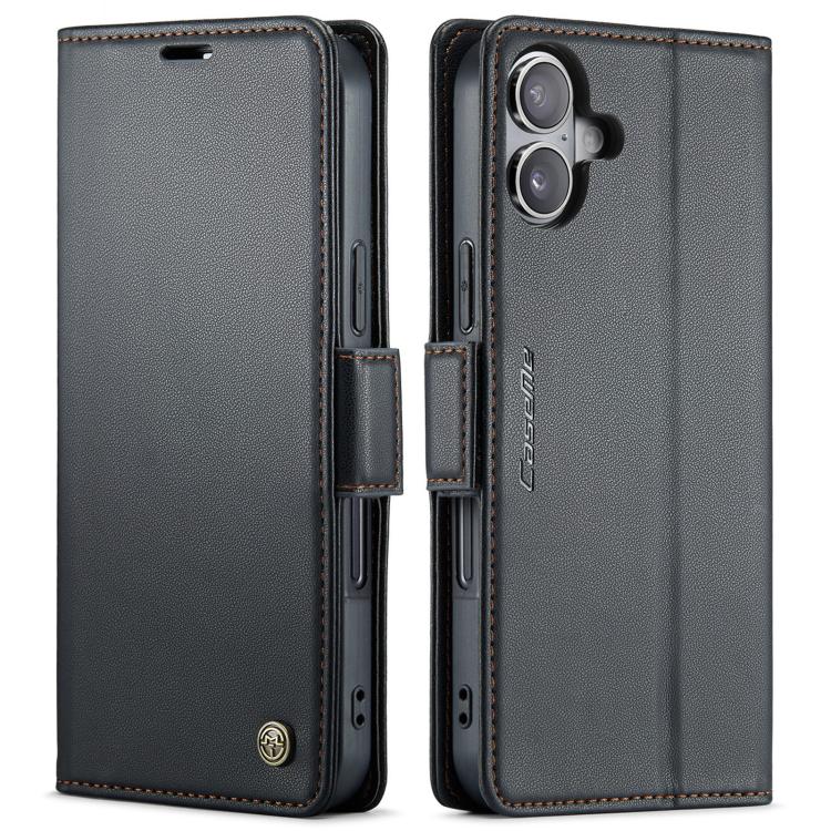 CaseMe 023 Butterfly Buckle Litchi Texture RFID Anti-theft Leather Phone Case, For iPhone 17e / 16e, For iPhone 17 Pro Max, For iPhone 17 Pro, For iPhone 17