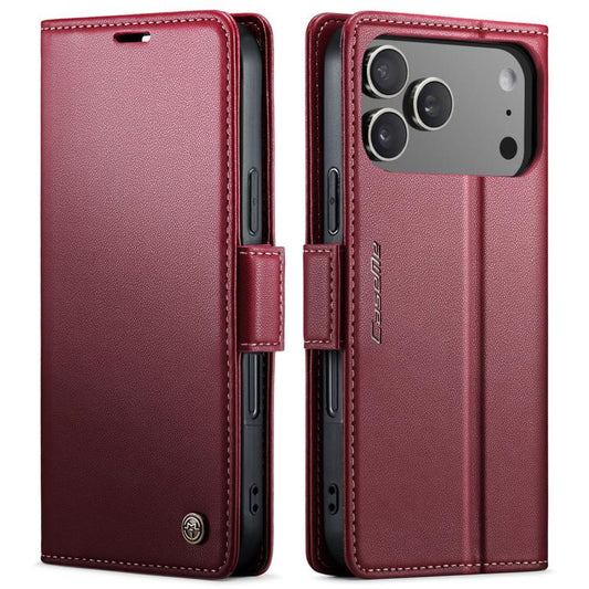 CaseMe 023 Butterfly Buckle Litchi Texture RFID Anti-theft Leather Phone Case, For iPhone 18 Pro Max / 17 Pro Max, For iPhone 17e / 16e